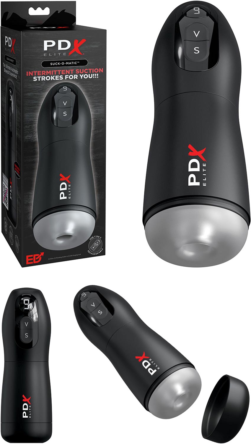 Masturbateur PDX Elite Suck-O-Matic (Succions + vibrations)