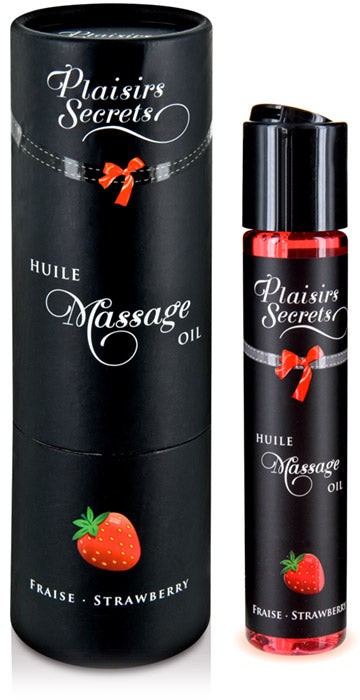 Huile de massage comestible Plaisirs Secrets - Fraise