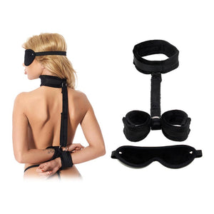 Ensemble Soft Bondage (Collier de contrainte avec attaches) - Noir