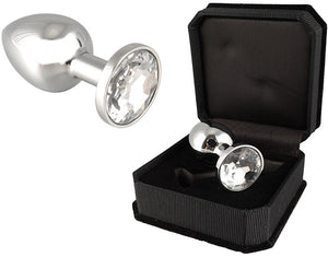 Plug anal en acier avec cristal - Transparent