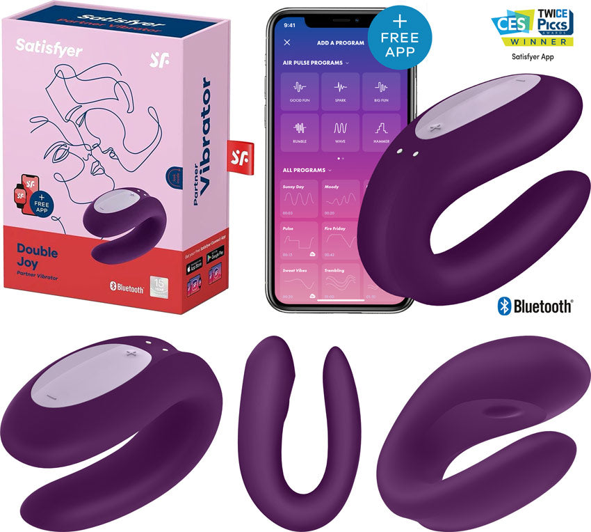 Stimulateur pour couple Satisfyer Double Joy - Violet