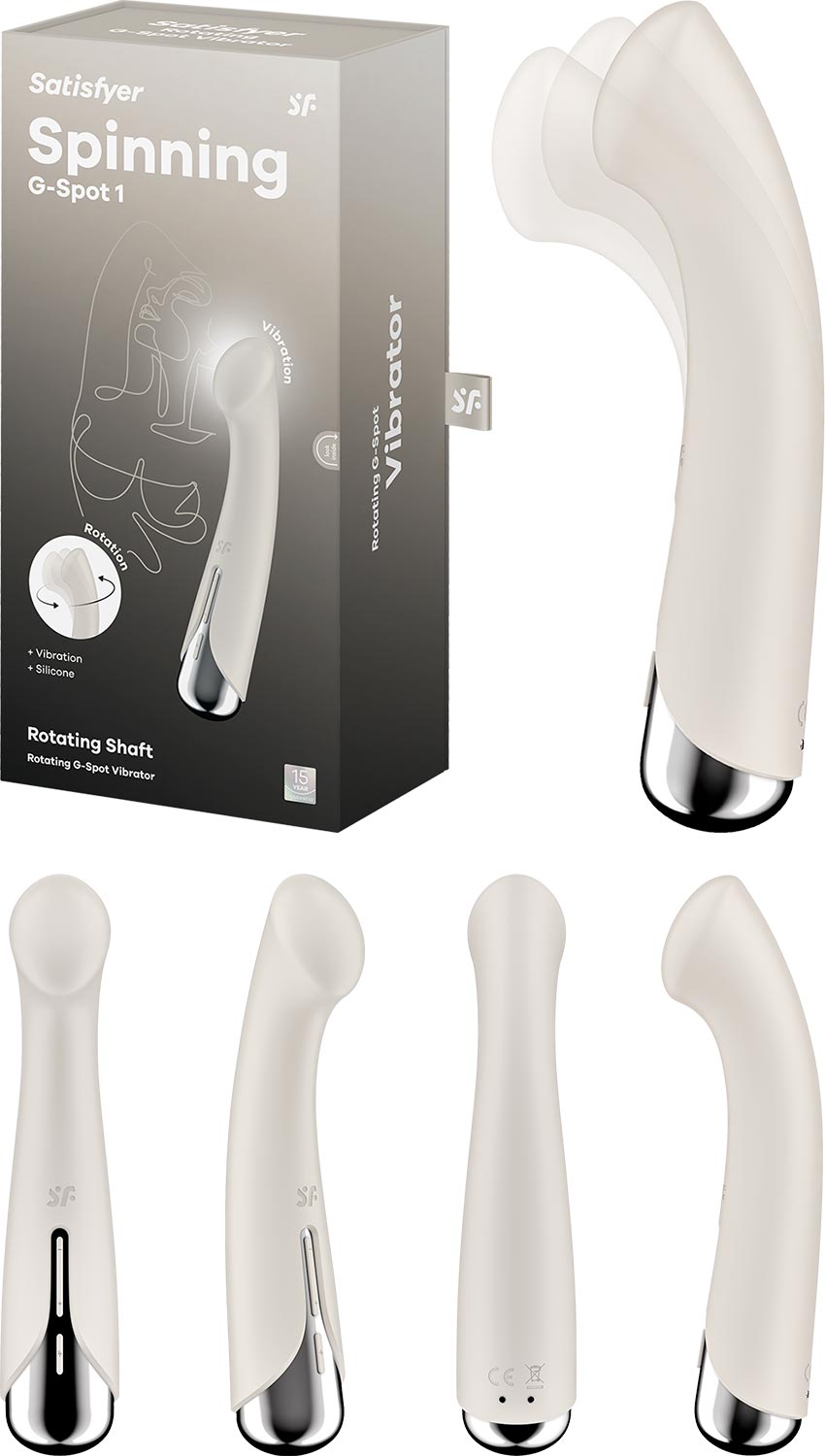 Vibromasseur point G rotatif Satisfyer Spinning G-Spot - Blanc