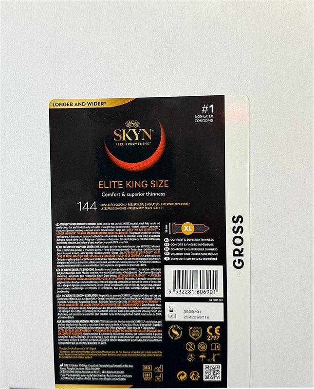 Manix Skyn Elite King Size (Grande Taille) - sans latex (144 Préservatifs)