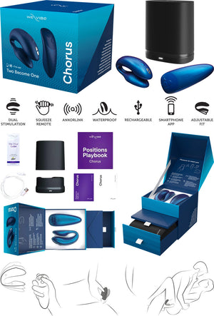 We-Vibe Chorus - Vibromasseur pour couple - Bleu foncé