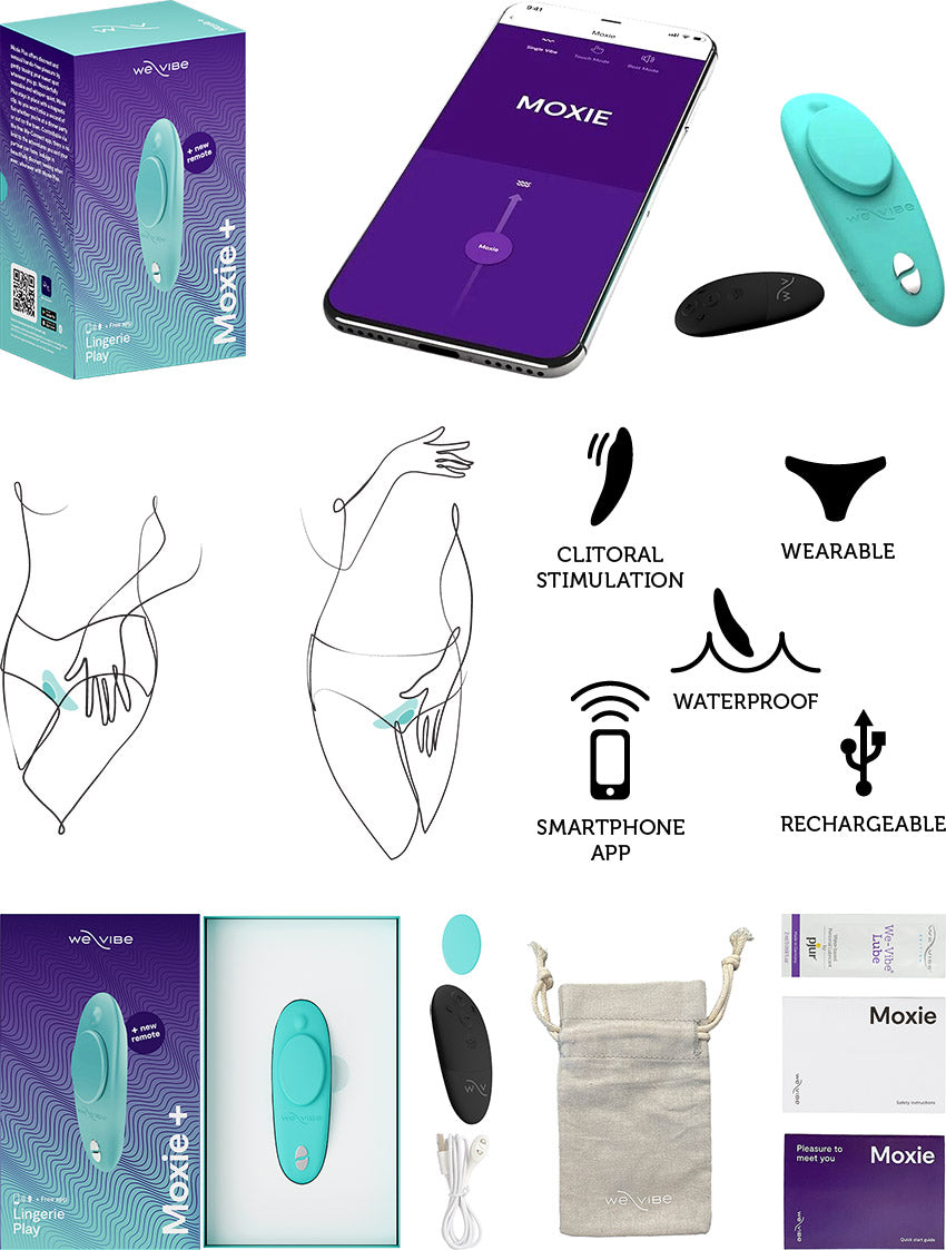 Stimulateur de clitoris vibrant et clipsable We-Vibe Moxie Plus - Turquoise