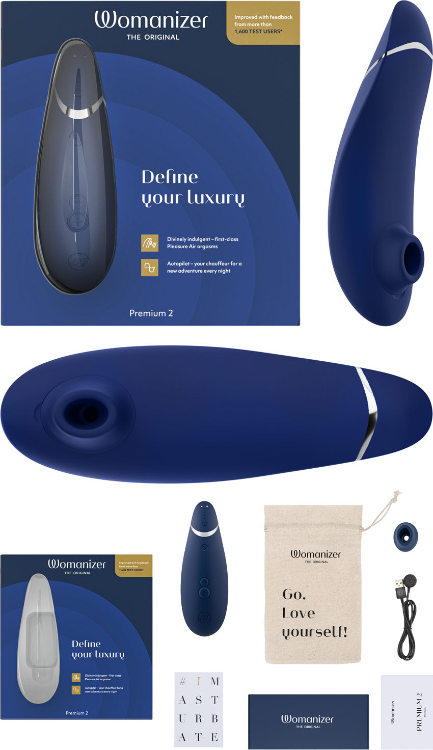 Womanizer Premium 2 - Stimulateur clitoridien - Bleu