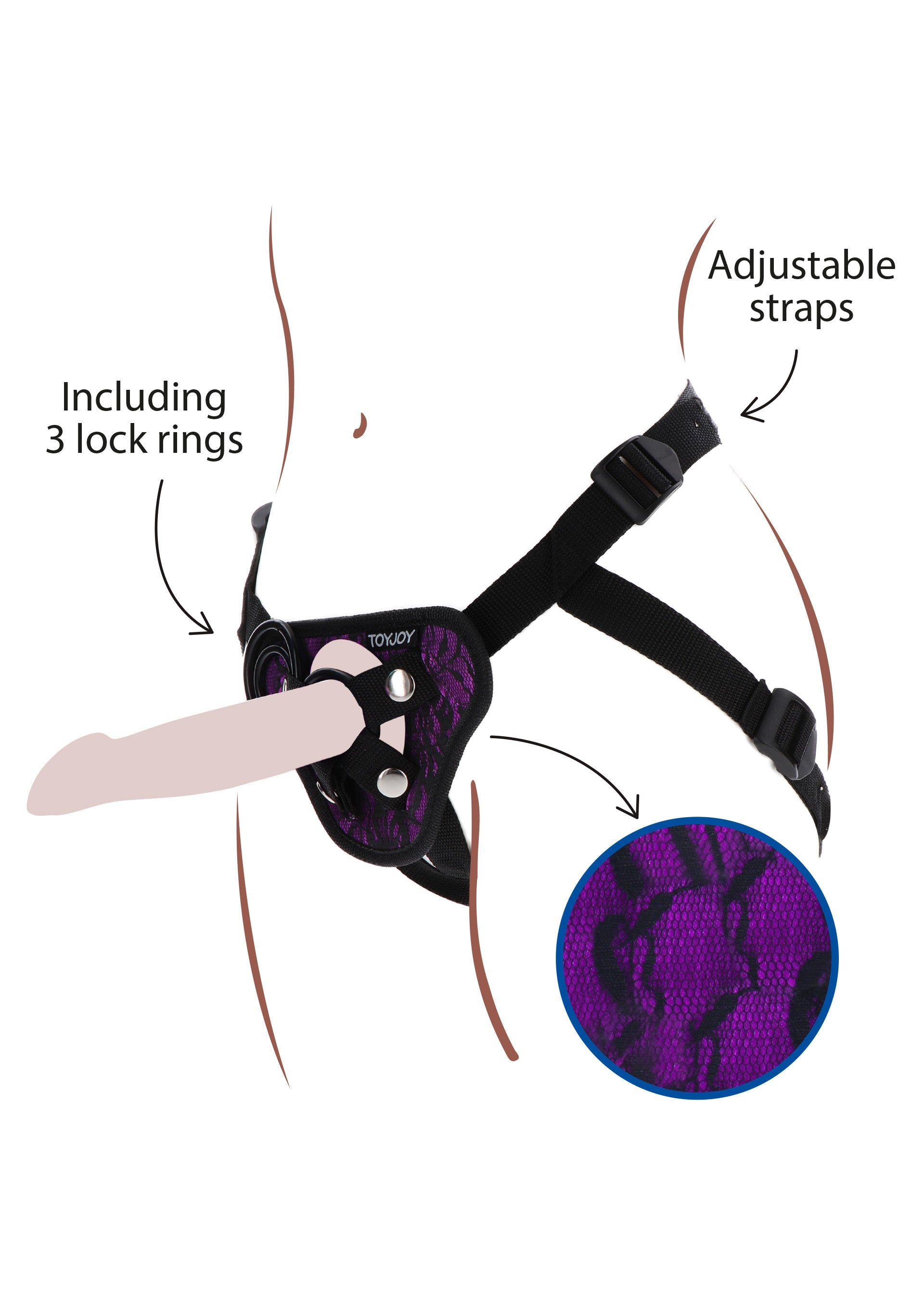 Gode-ceinture ToyJoy Strap-On Lace Harness