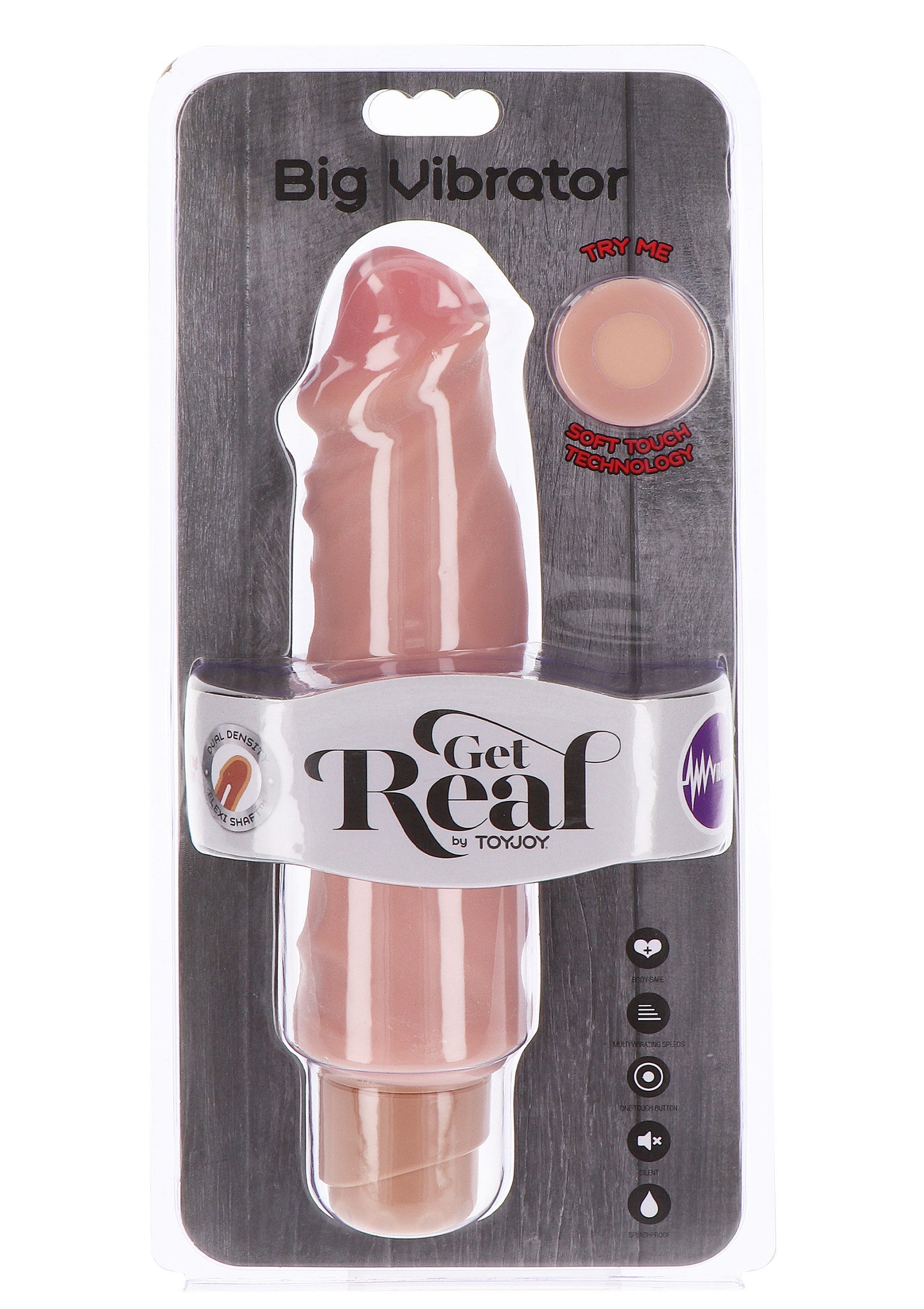 Dildo ToyJoy Dual Density Vibrator TPE 23 cm
