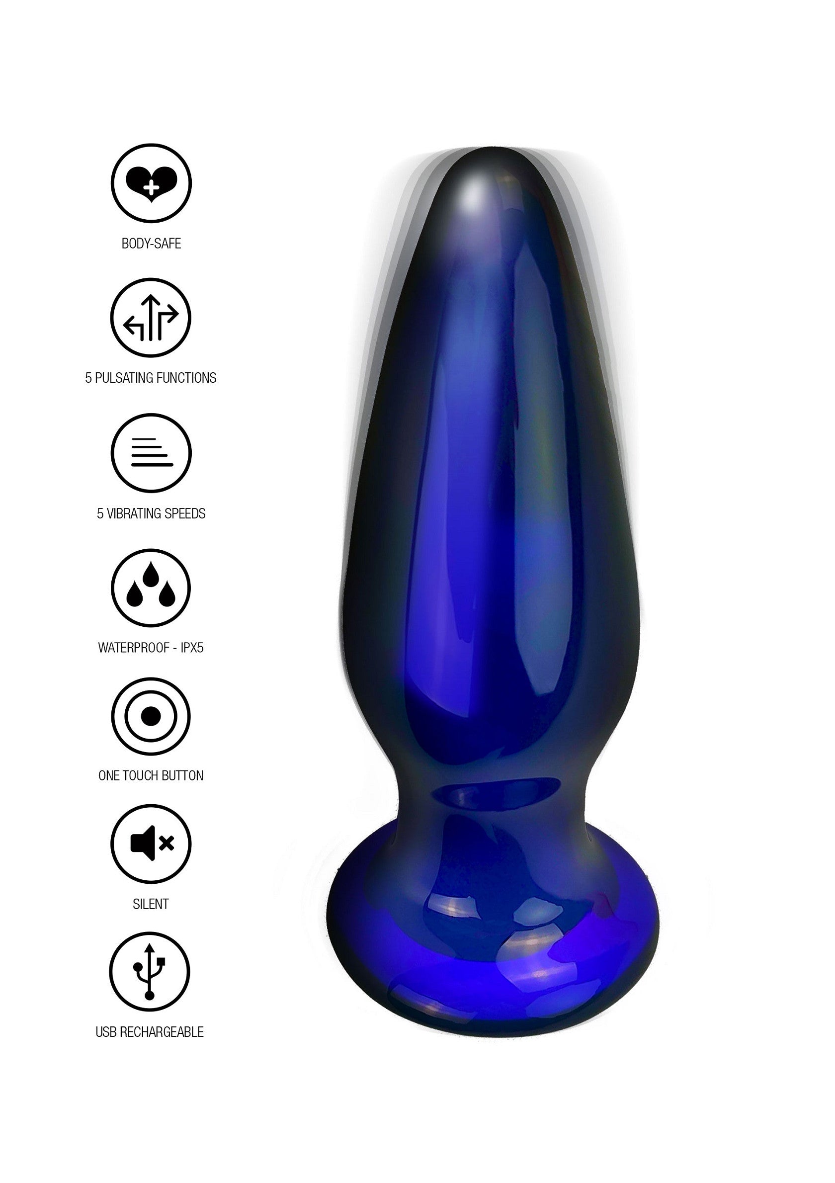Jouet anal ToyJoy Shining Vibrating Glass Plug