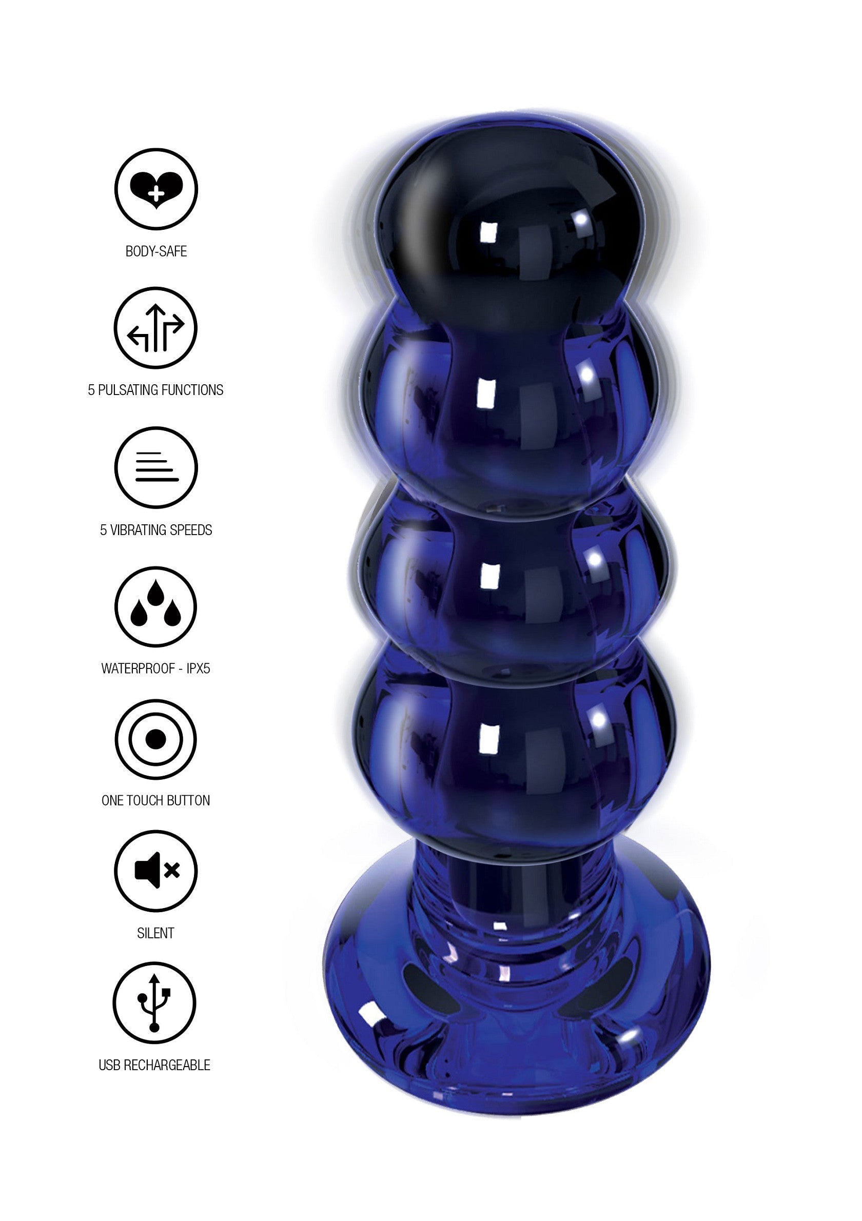 Jouet anal ToyJoy Radiant Vibrating Glass Plug