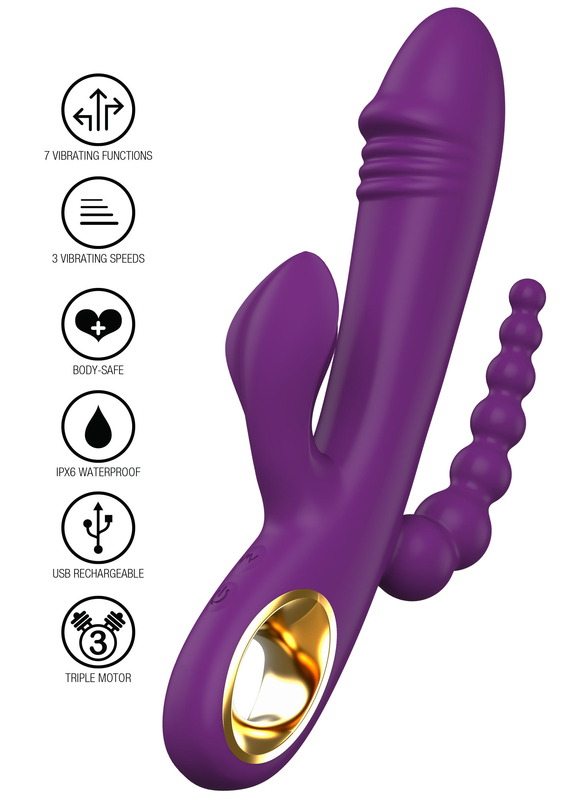 Vibromasseur ToyJoy Caleona Triple Temptation