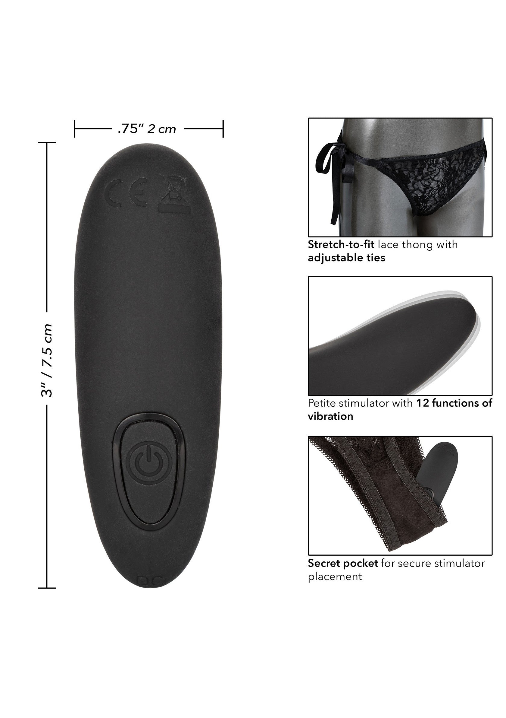 Stimulateur CalExotics Remote Control Lace Thong Set