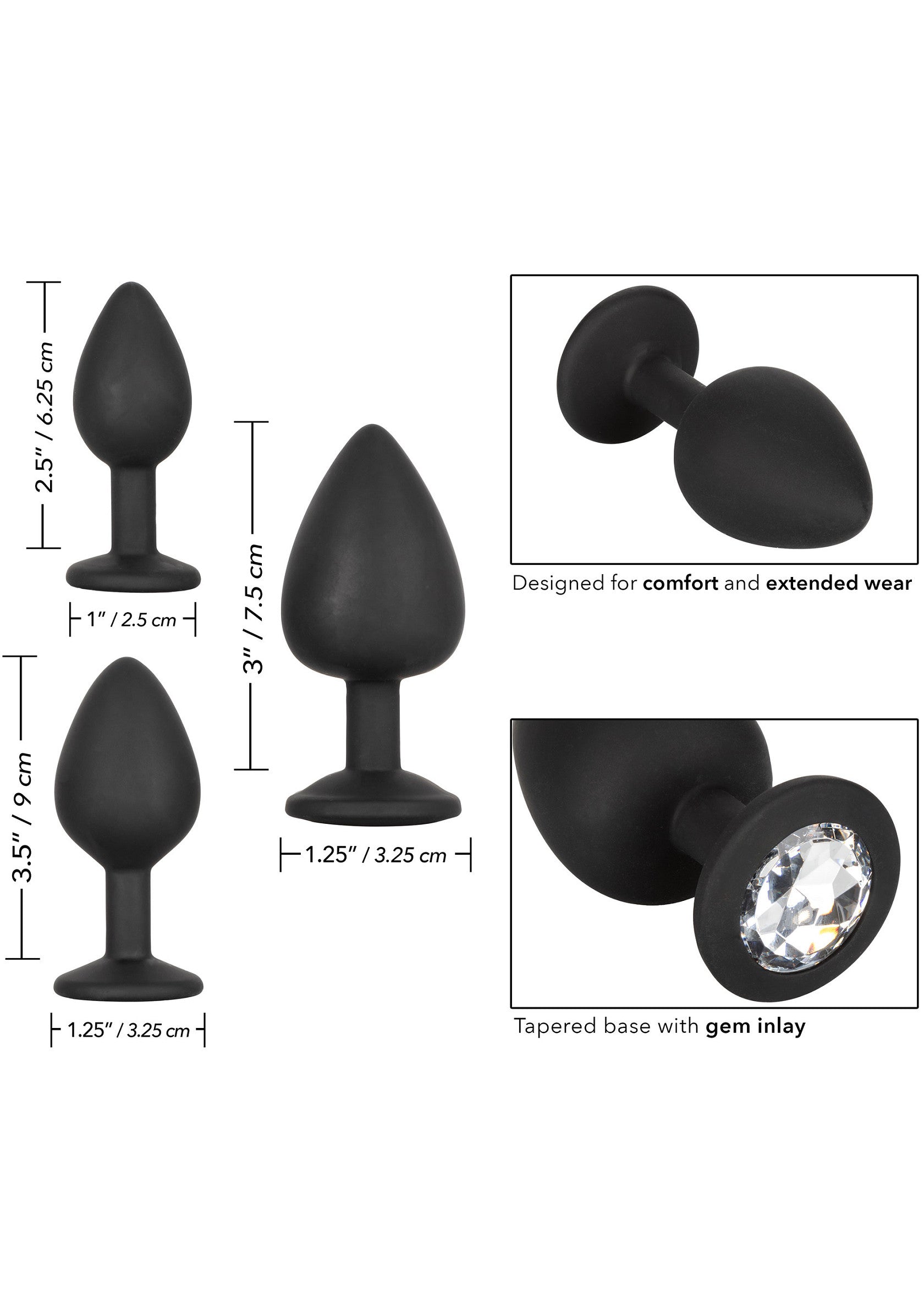 Jouet anal CalExotics Silicone Gem Anal Kit