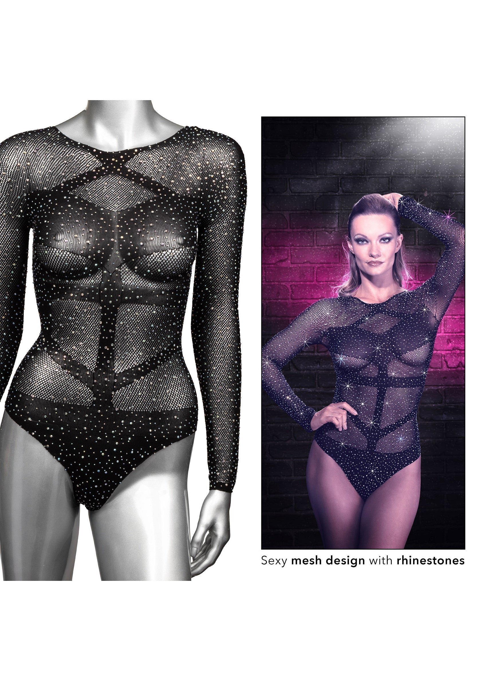 Lingerie CalExotics Long Sleeve Bodysuit