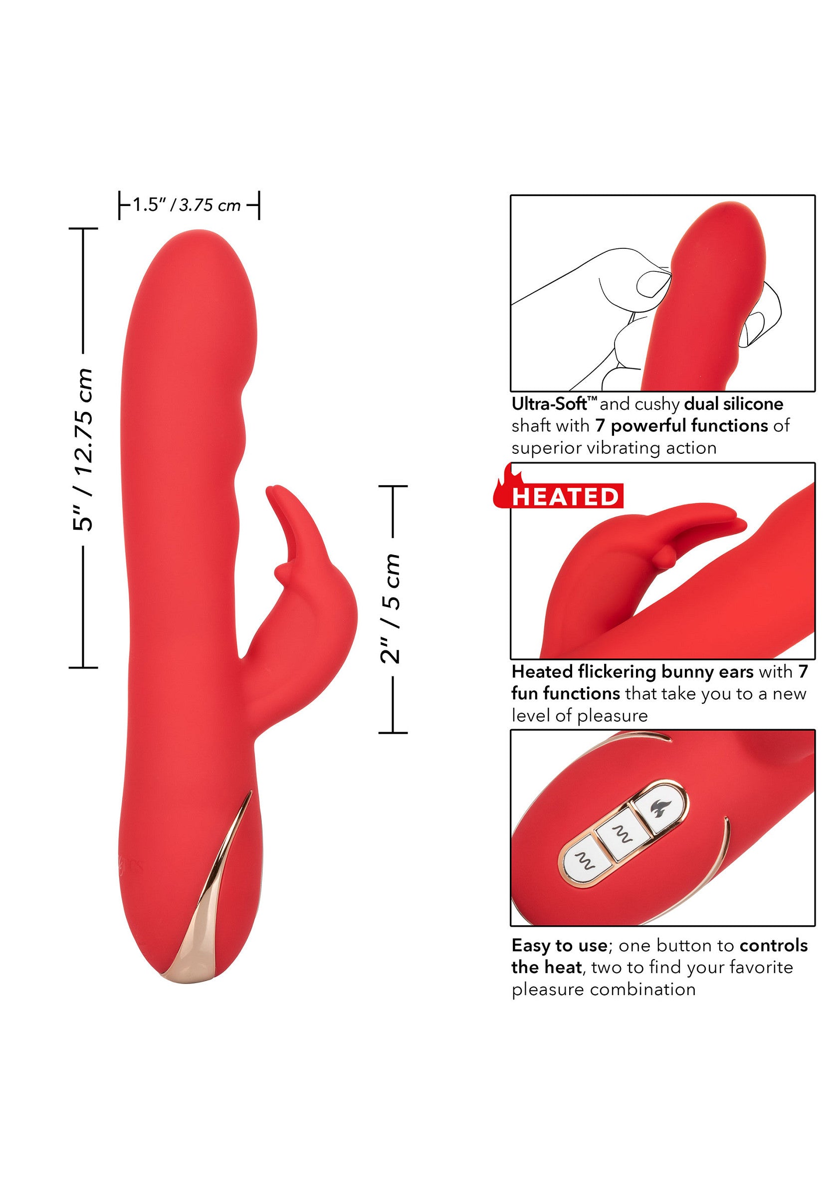 Vibromasseur CalExotics Heated Ultra-Soft Rabbit