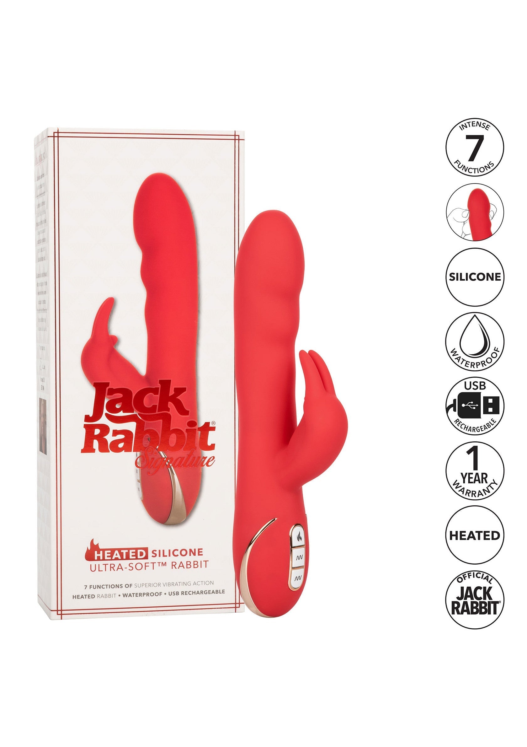 Vibromasseur CalExotics Heated Ultra-Soft Rabbit