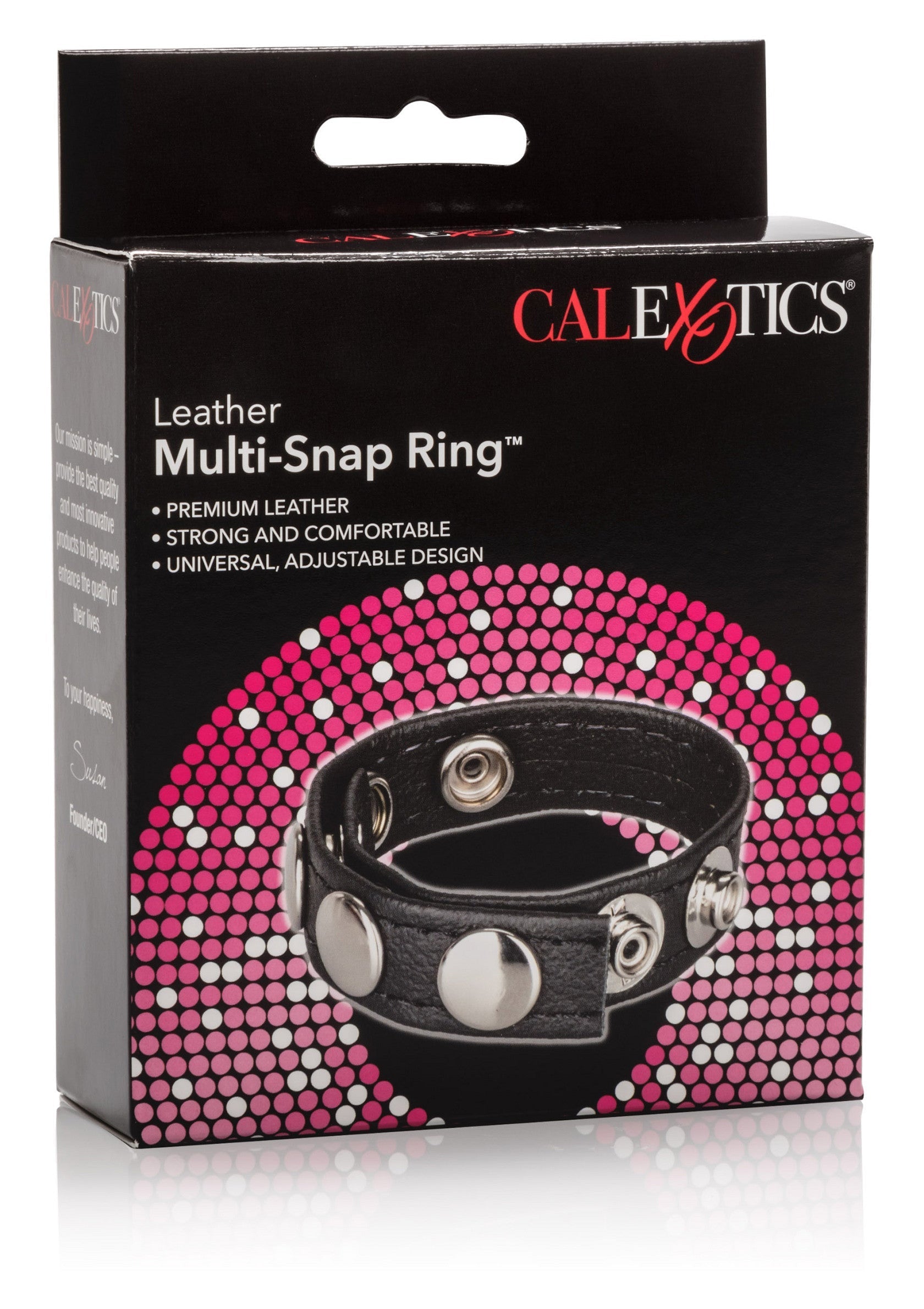 Performance masculine CalExotics Leather Multi-Snap Ring