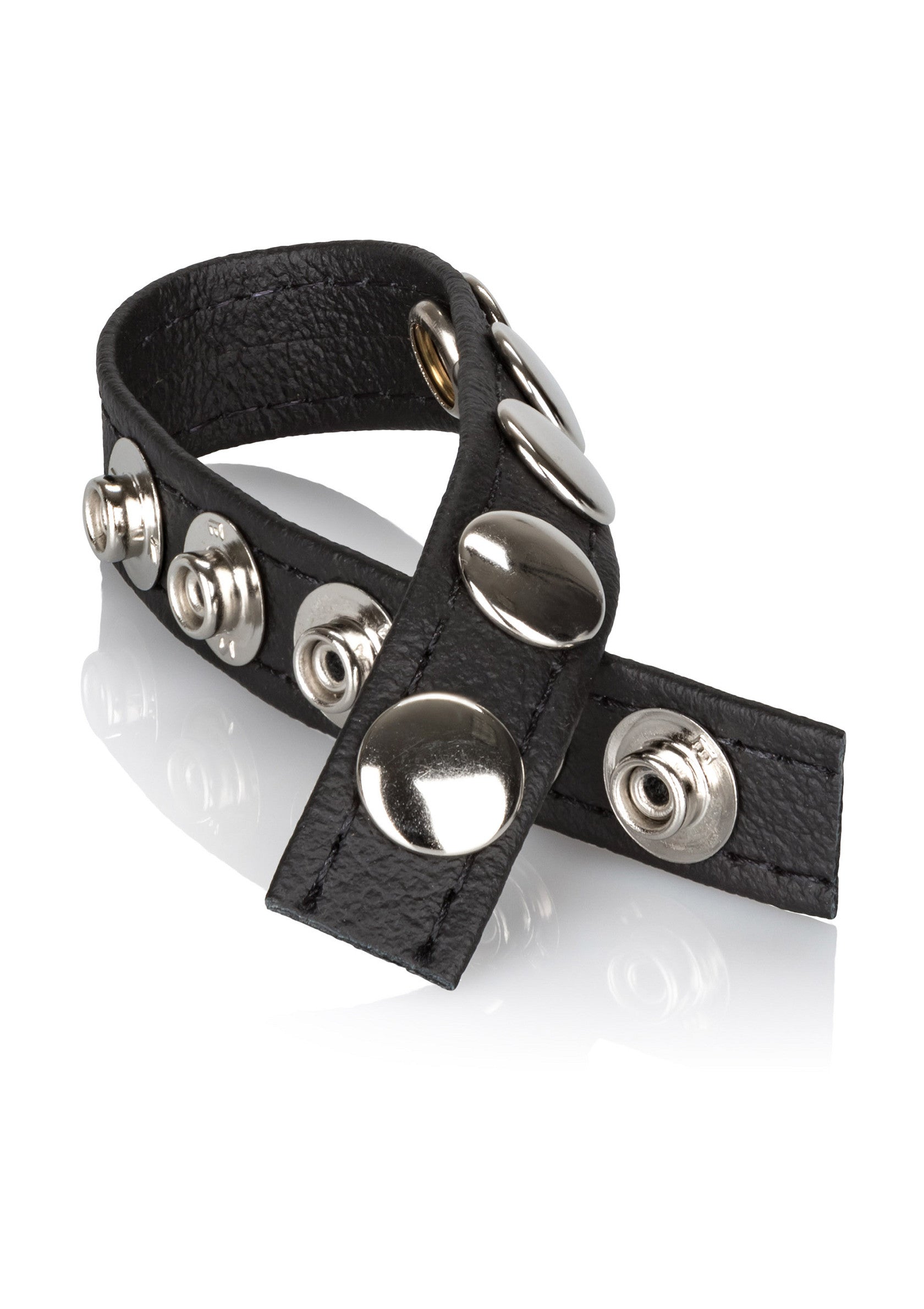 Performance masculine CalExotics Leather Multi-Snap Ring