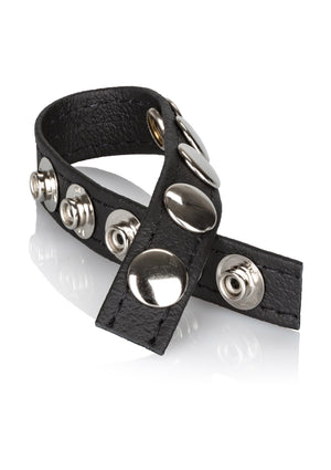 Performance masculine CalExotics Leather Multi-Snap Ring