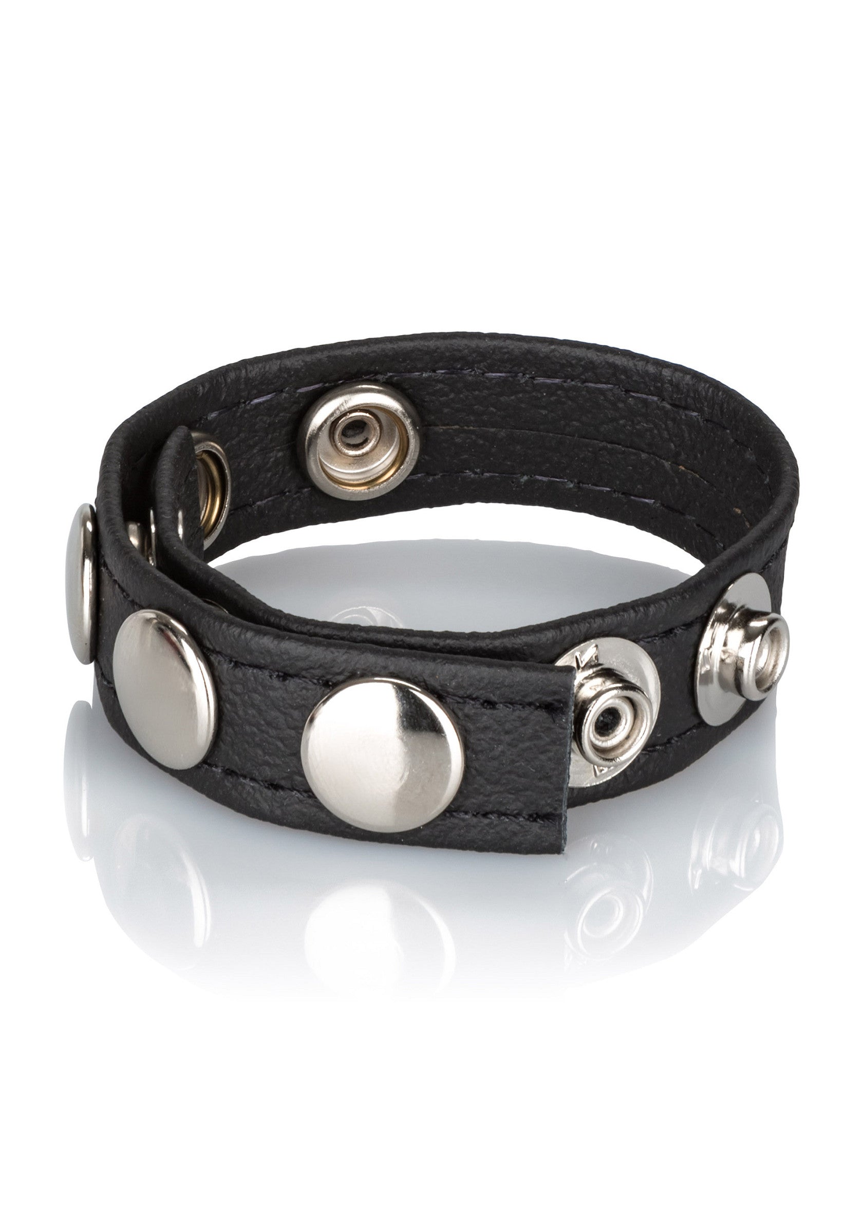 Performance masculine CalExotics Leather Multi-Snap Ring