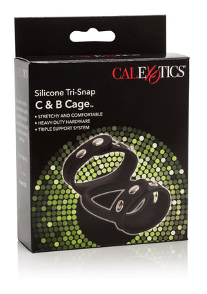 Performance masculine CalExotics Silicone Tri-Snap C & B Cage