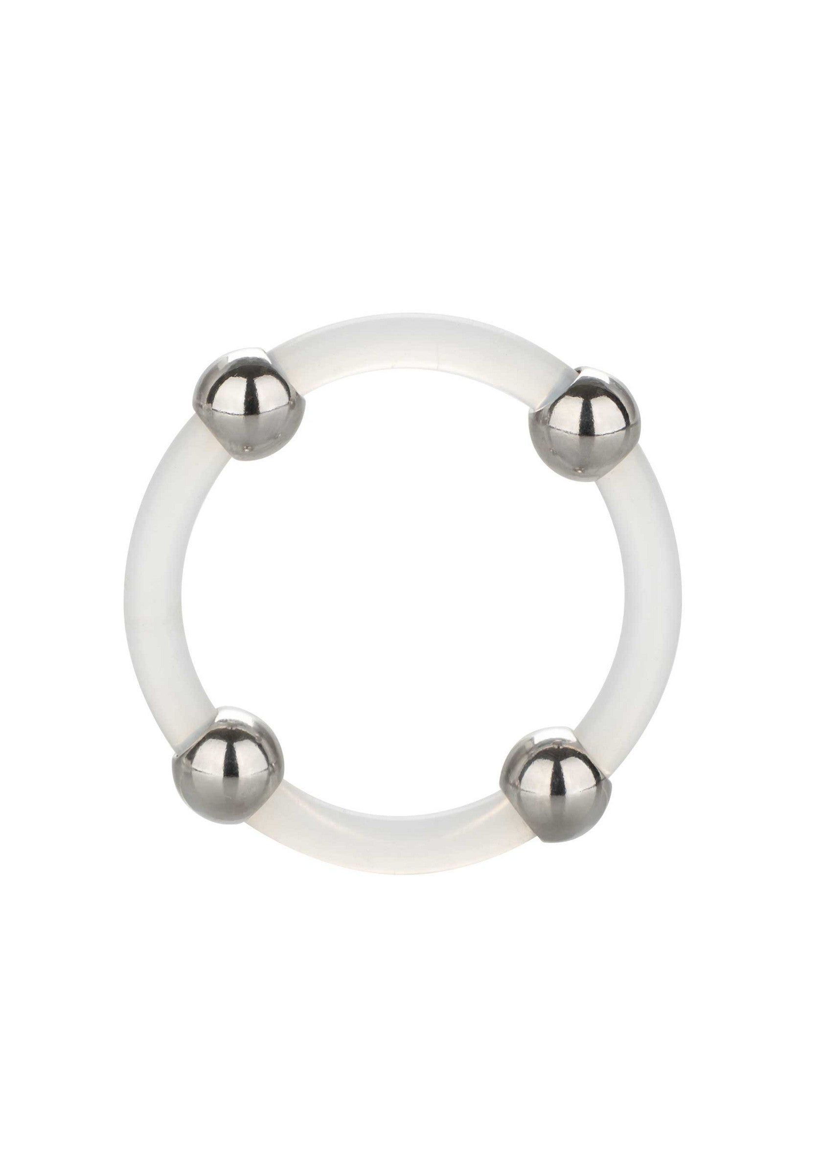 Performance masculine CalExotics Steel Beaded Silicone Ring L