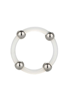 Performance masculine CalExotics Steel Beaded Silicone Ring L