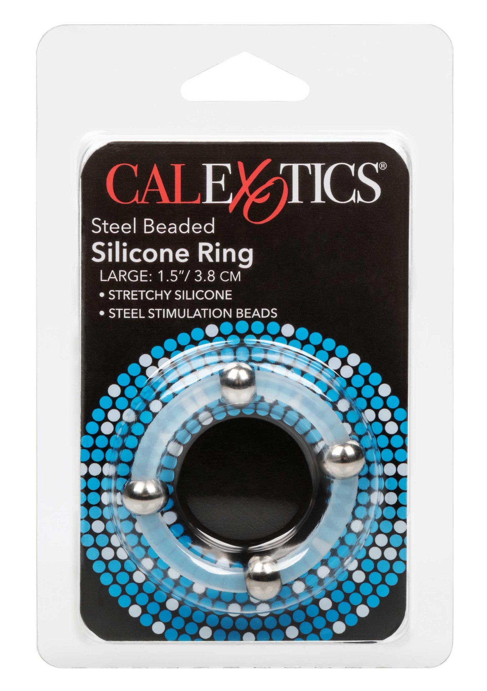 Performance masculine CalExotics Steel Beaded Silicone Ring L