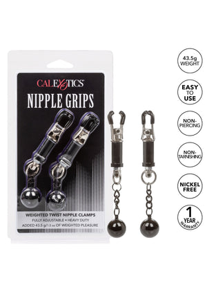 Accessoire BDSM CalExotics Weighted Twist Nipple Clamps