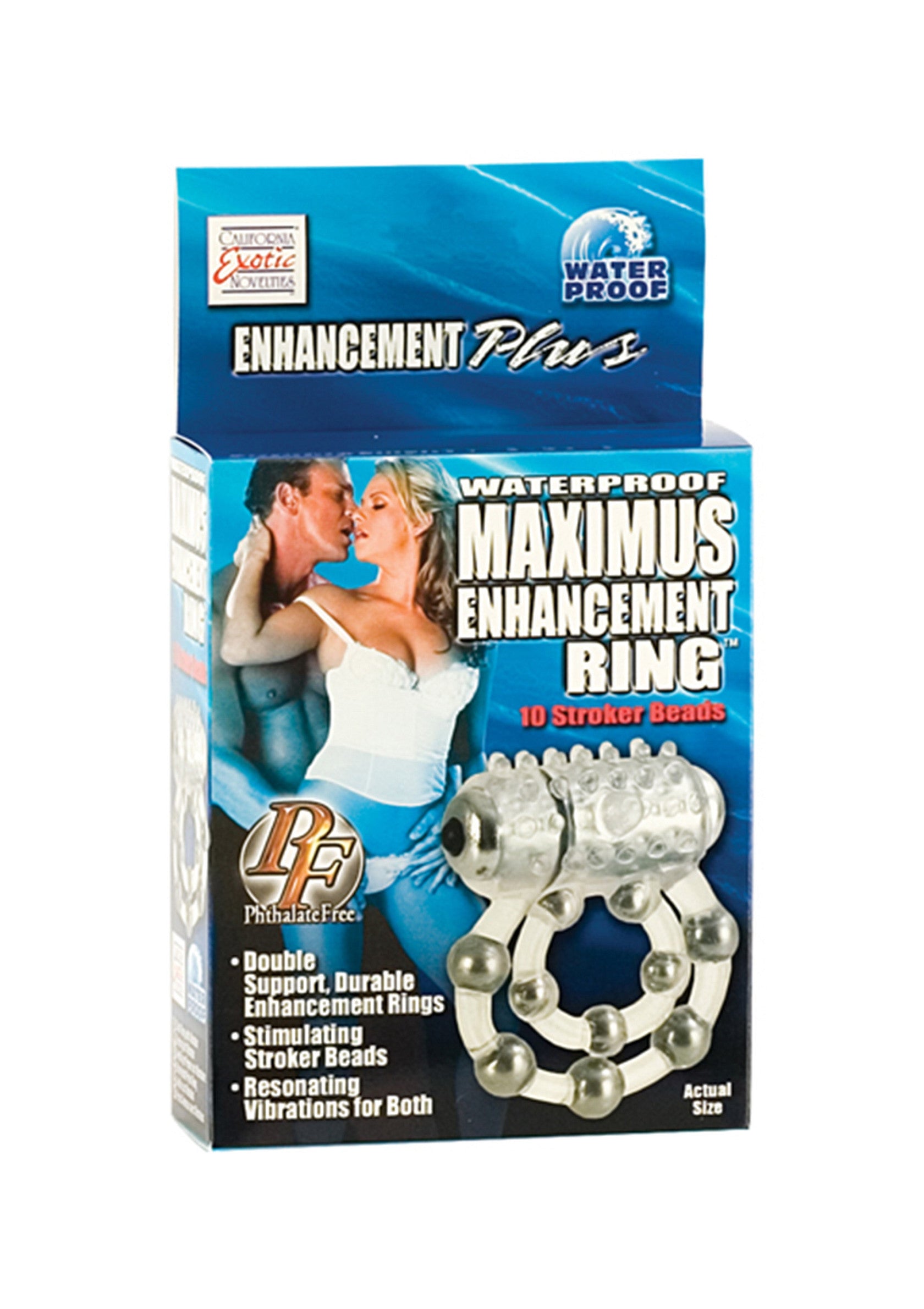 Performance masculine CalExotics Ring 10 Stroke Beads Vibrating