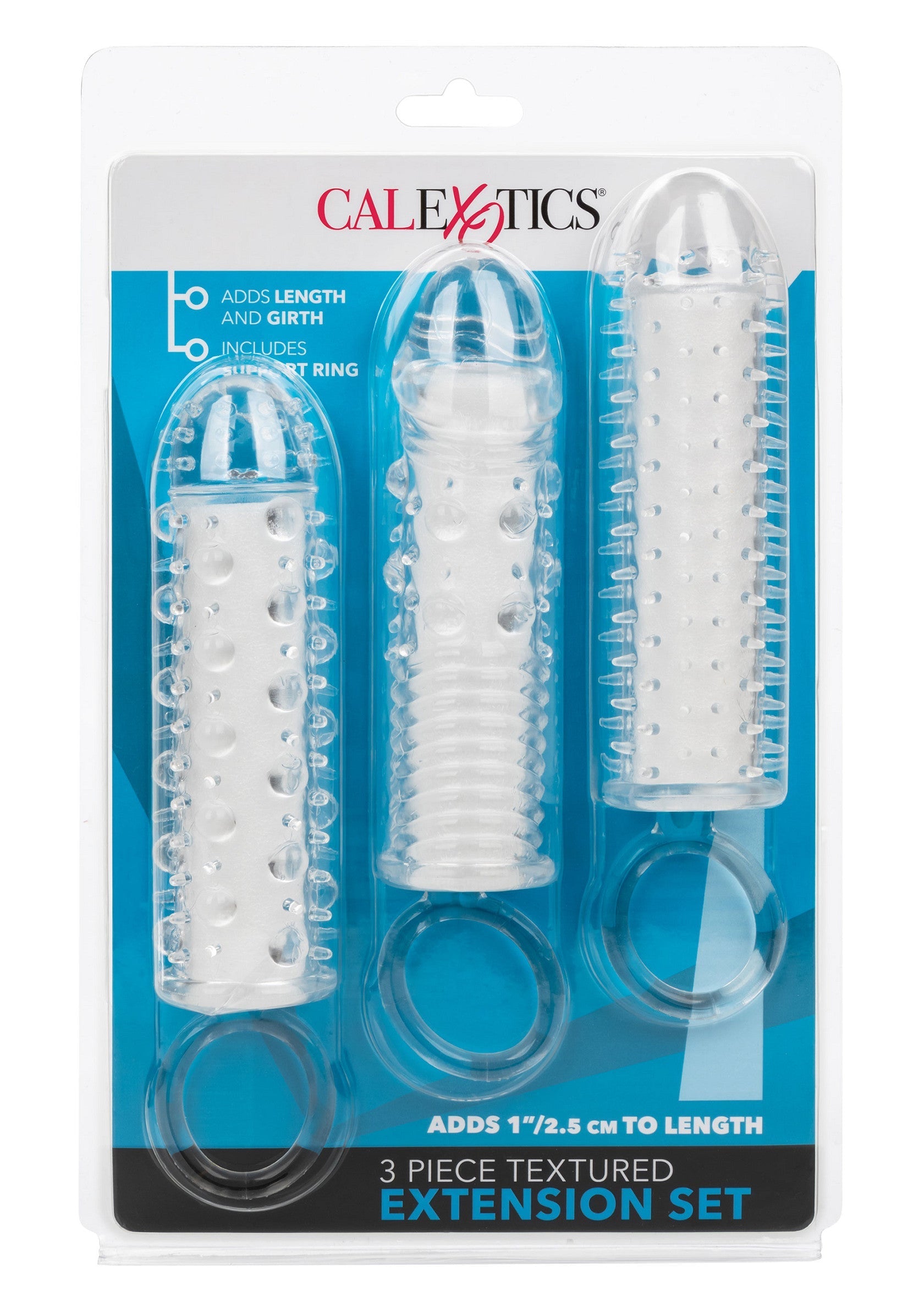Performance masculine CalExotics Textured Extension Set 3 pcs