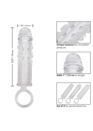 Performance masculine CalExotics Textured Extension Set 3 pcs