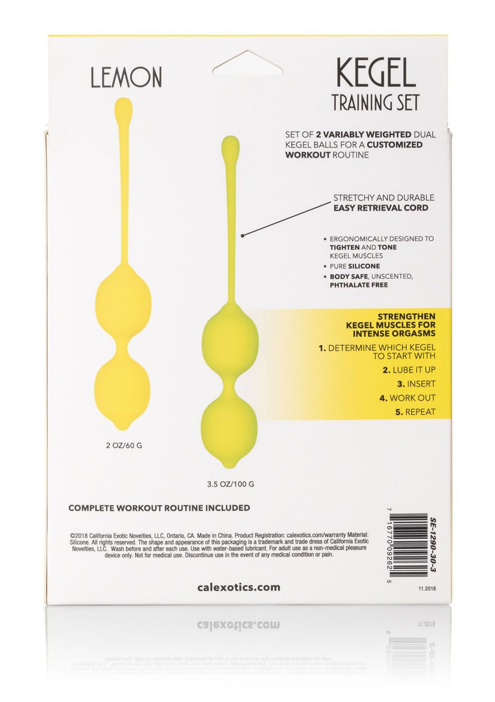 Boules de Geisha CalExotics Kegel Training Set Lemon