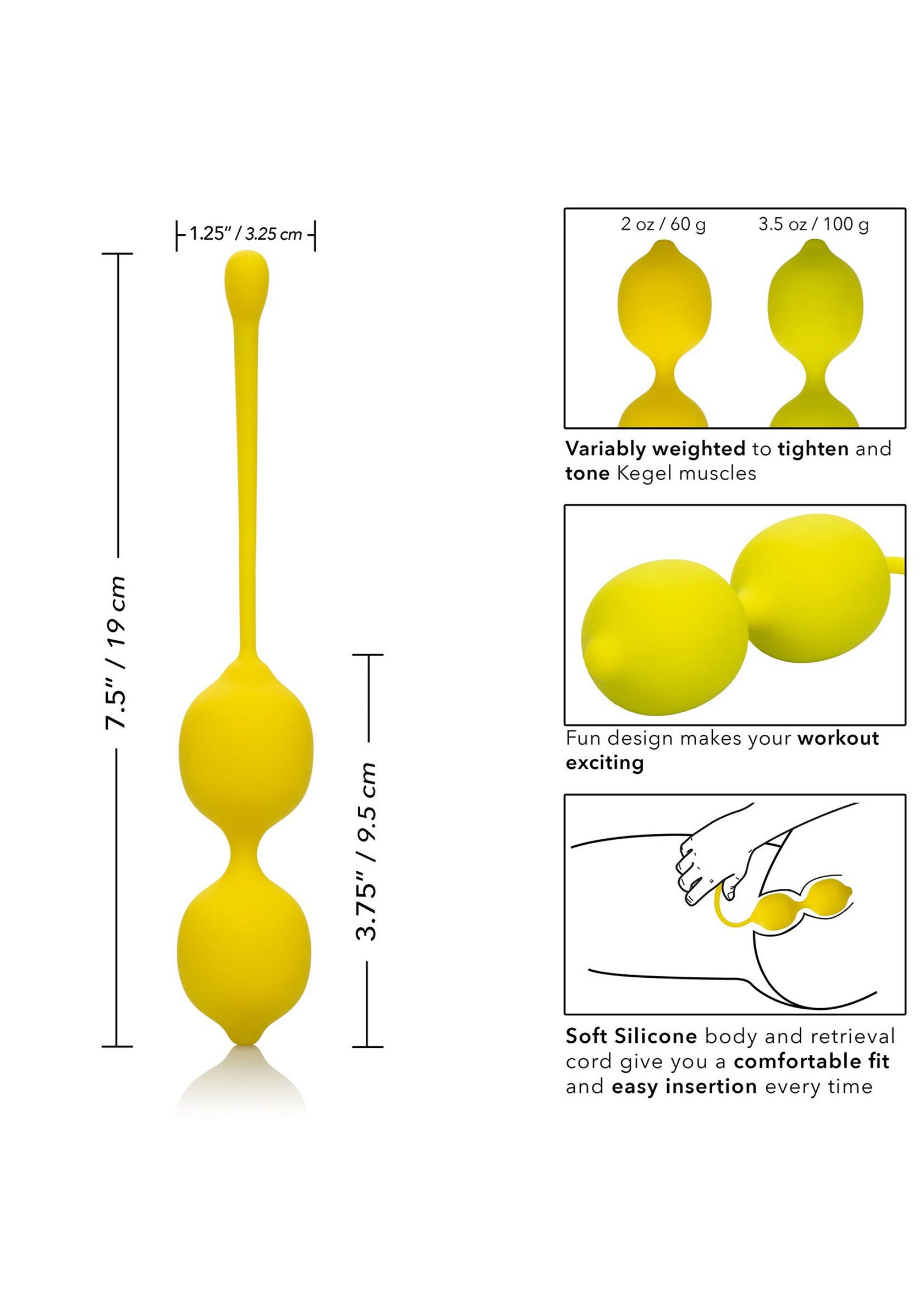 Boules de Geisha CalExotics Kegel Training Set Lemon
