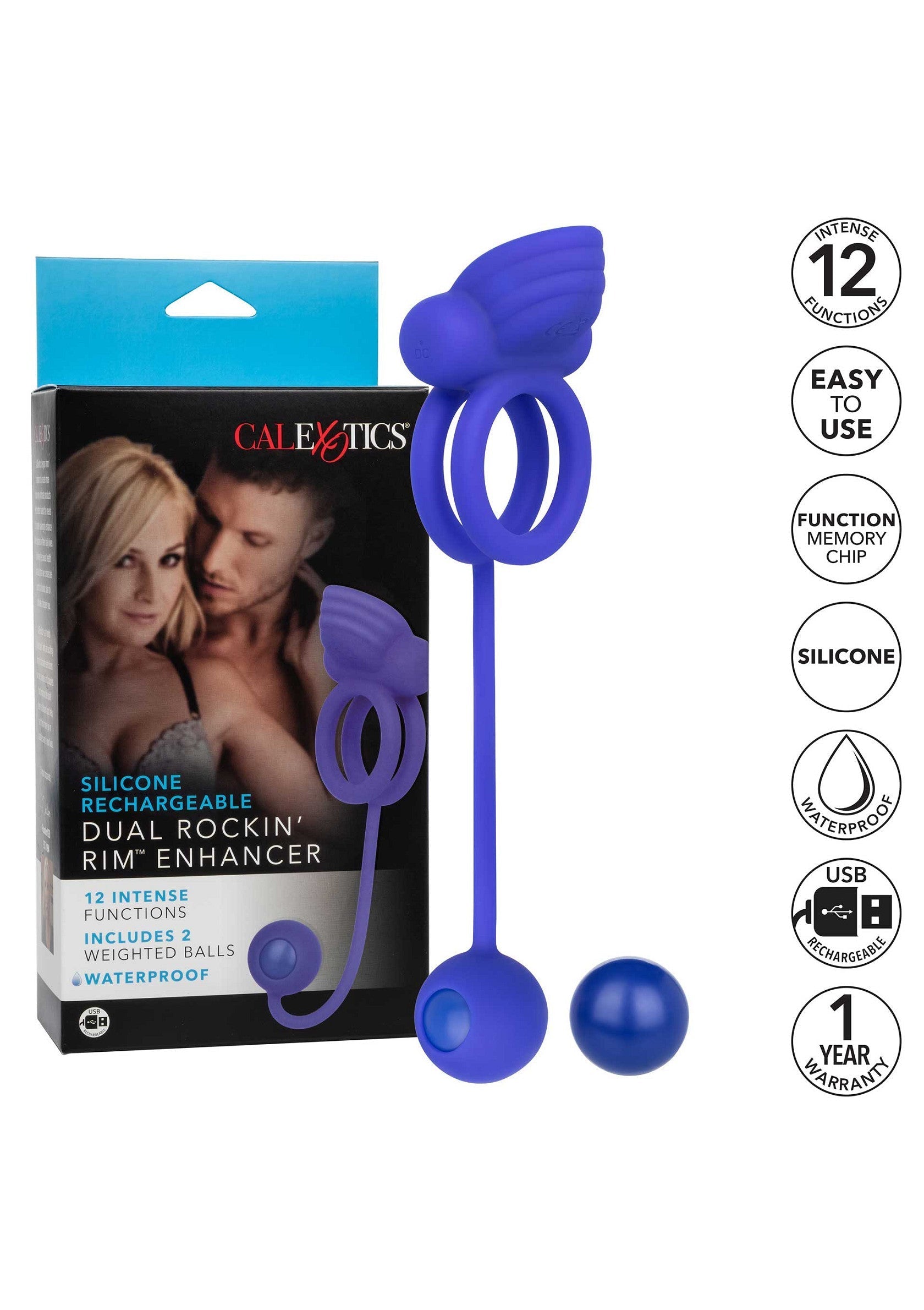Performance masculine CalExotics Dual Rockin' Rim Enhancer