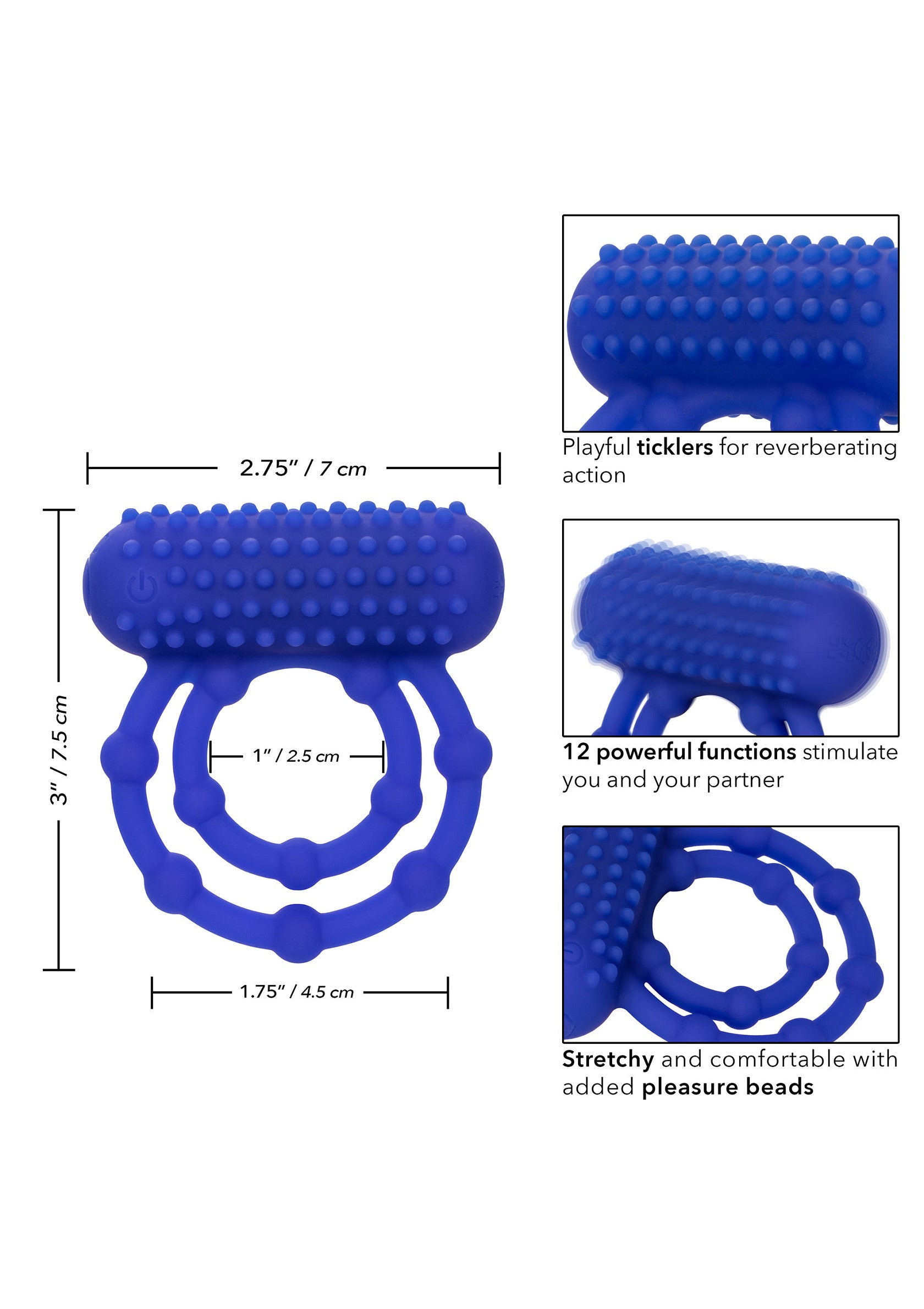Performance masculine CalExotics 10 Bead Maximus Ring