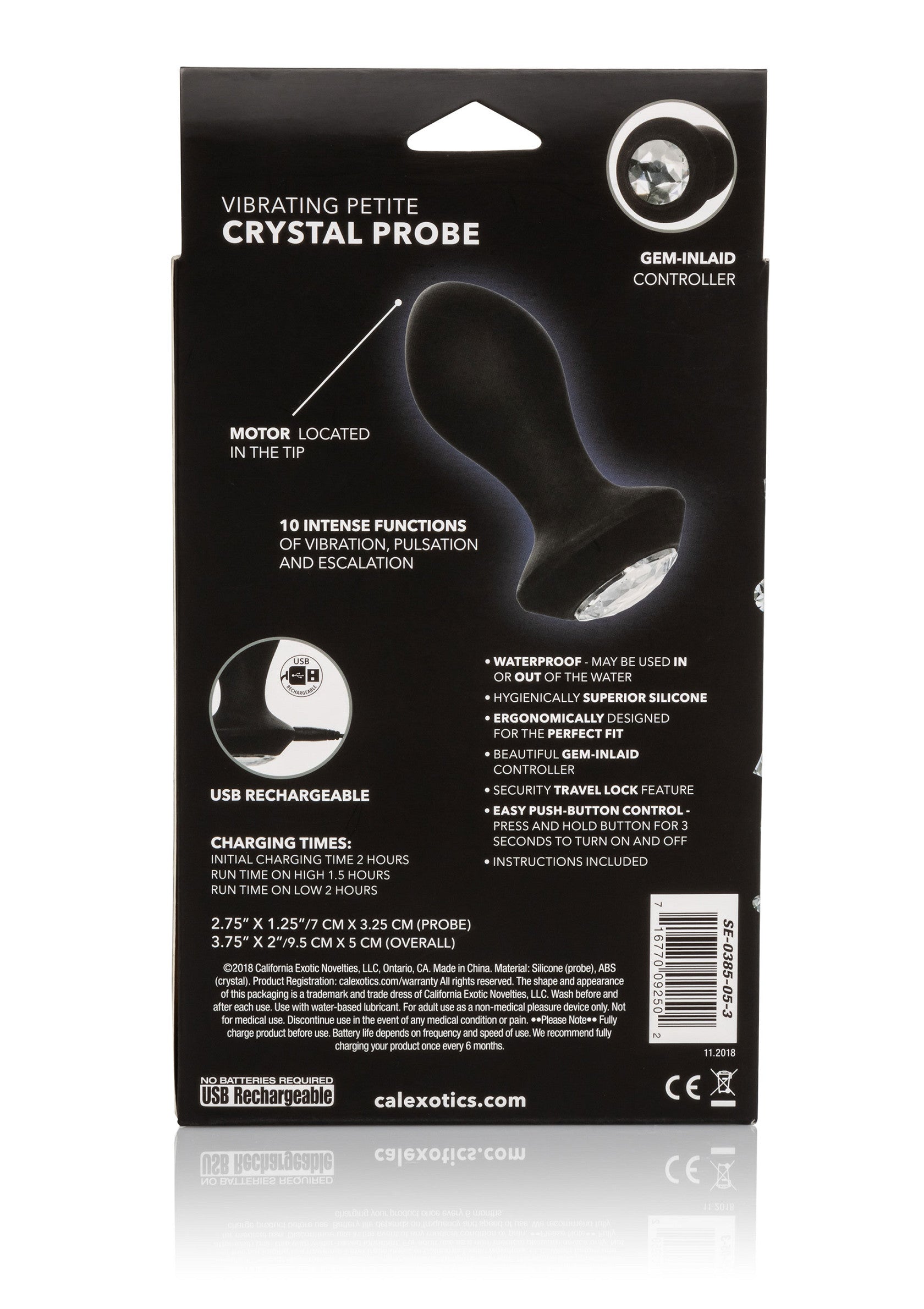 Jouet anal CalExotics Vibrating Petite Crystal Probe