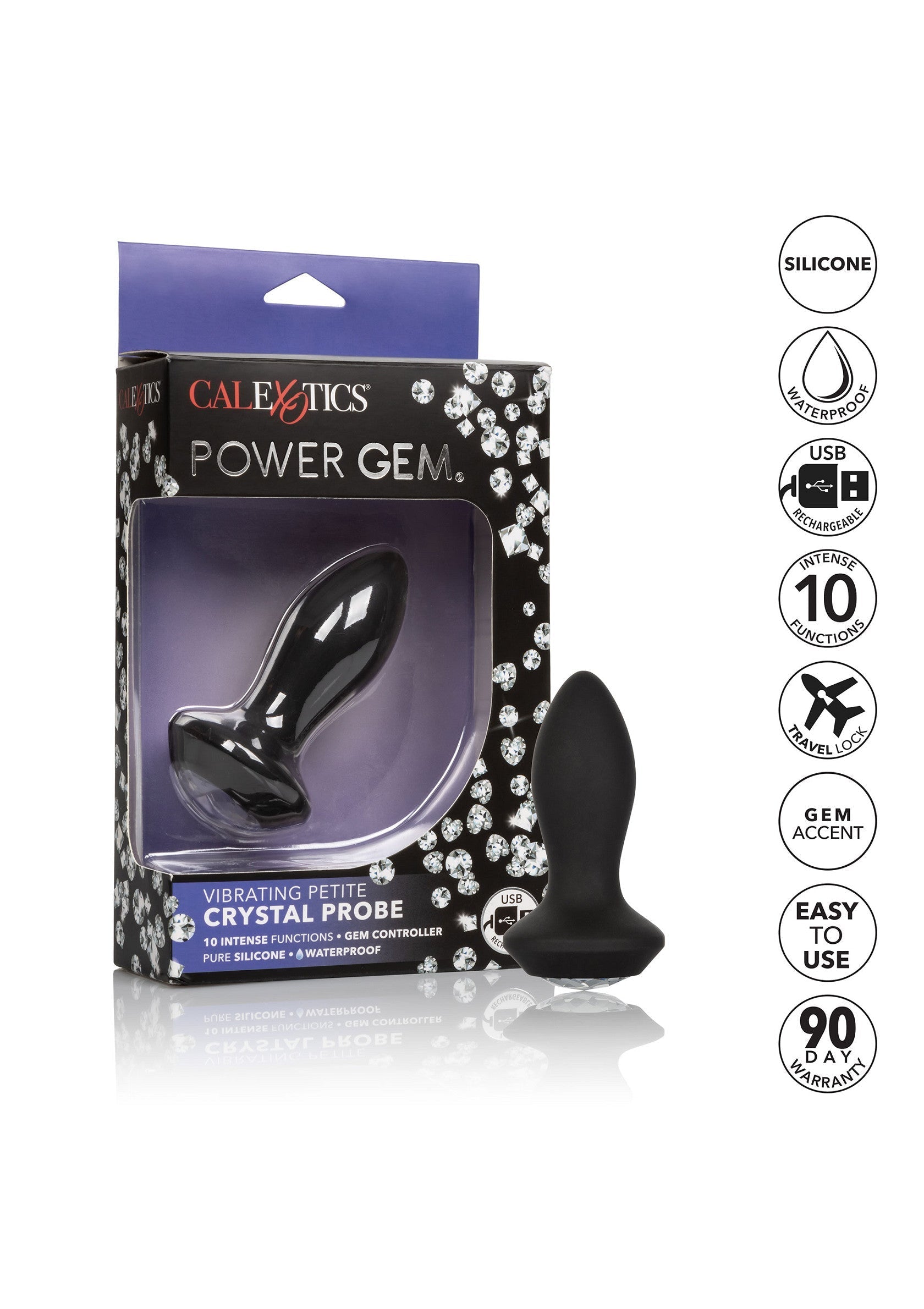 Jouet anal CalExotics Vibrating Petite Crystal Probe