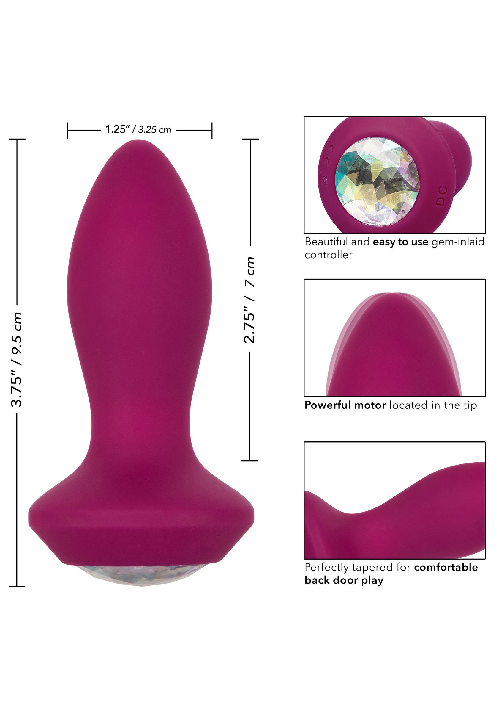 Jouet anal CalExotics Vibrating Petite Crystal Probe