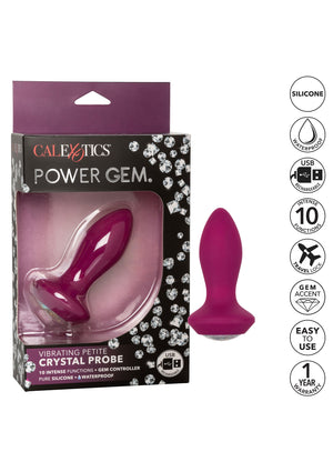 Jouet anal CalExotics Vibrating Petite Crystal Probe