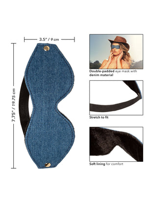 Accessoire BDSM CalExotics Ride Em Denim Eye Mask