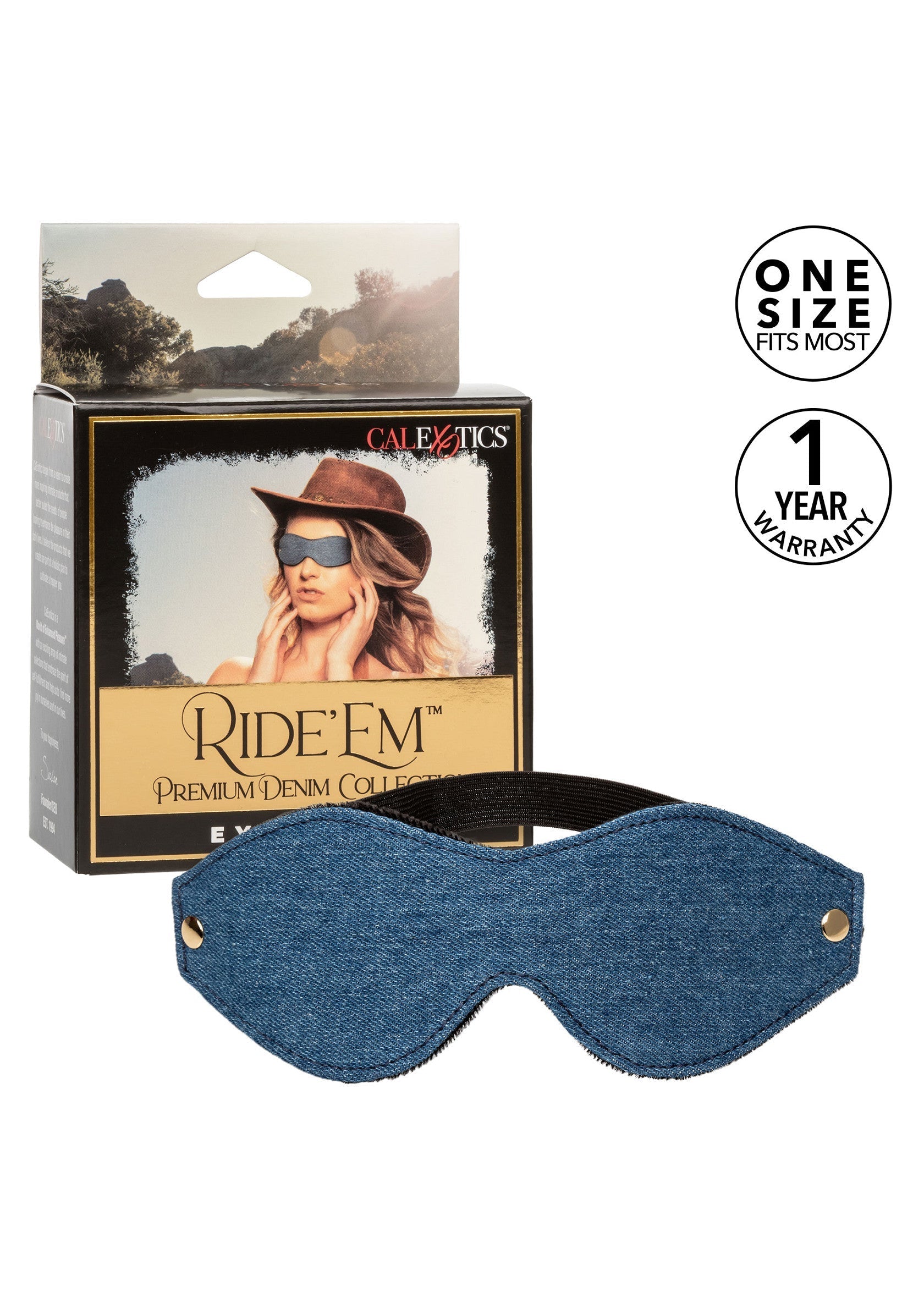 Accessoire BDSM CalExotics Ride Em Denim Eye Mask