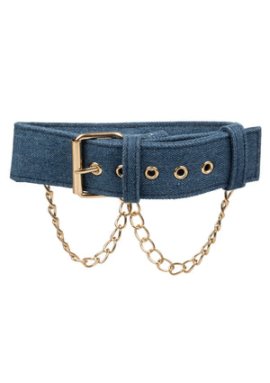 Accessoire BDSM CalExotics Ride Em Denim Collar + Leash
