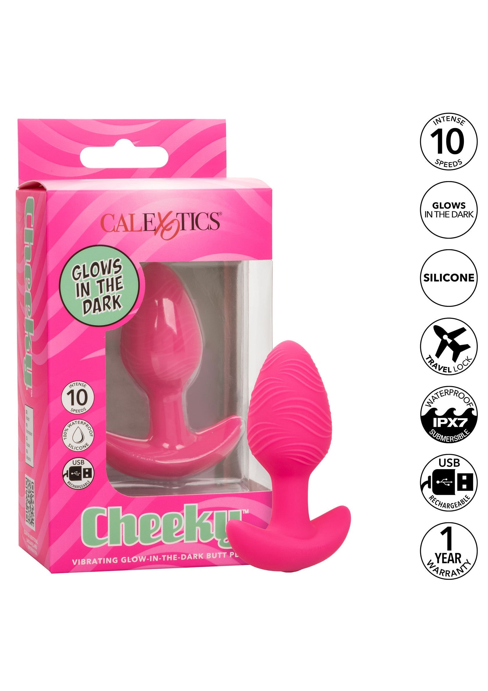 Jouet anal CalExotics Cheeky Glow Vibrating Plug S