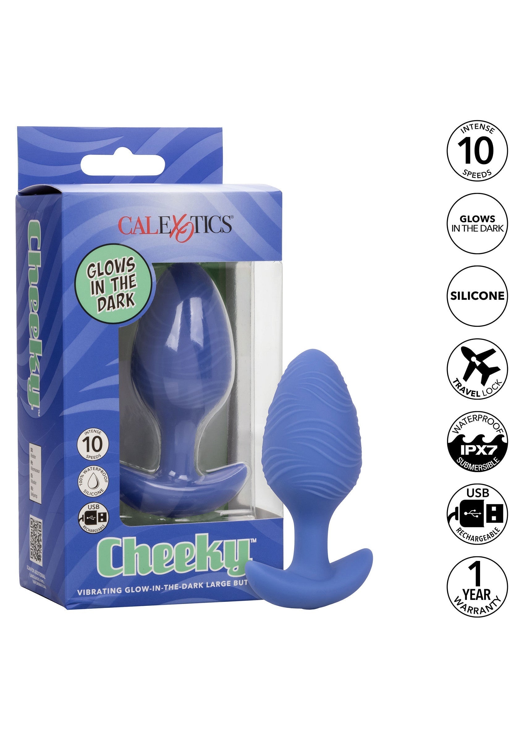 Jouet anal CalExotics Cheeky Glow Vibrating Plug L