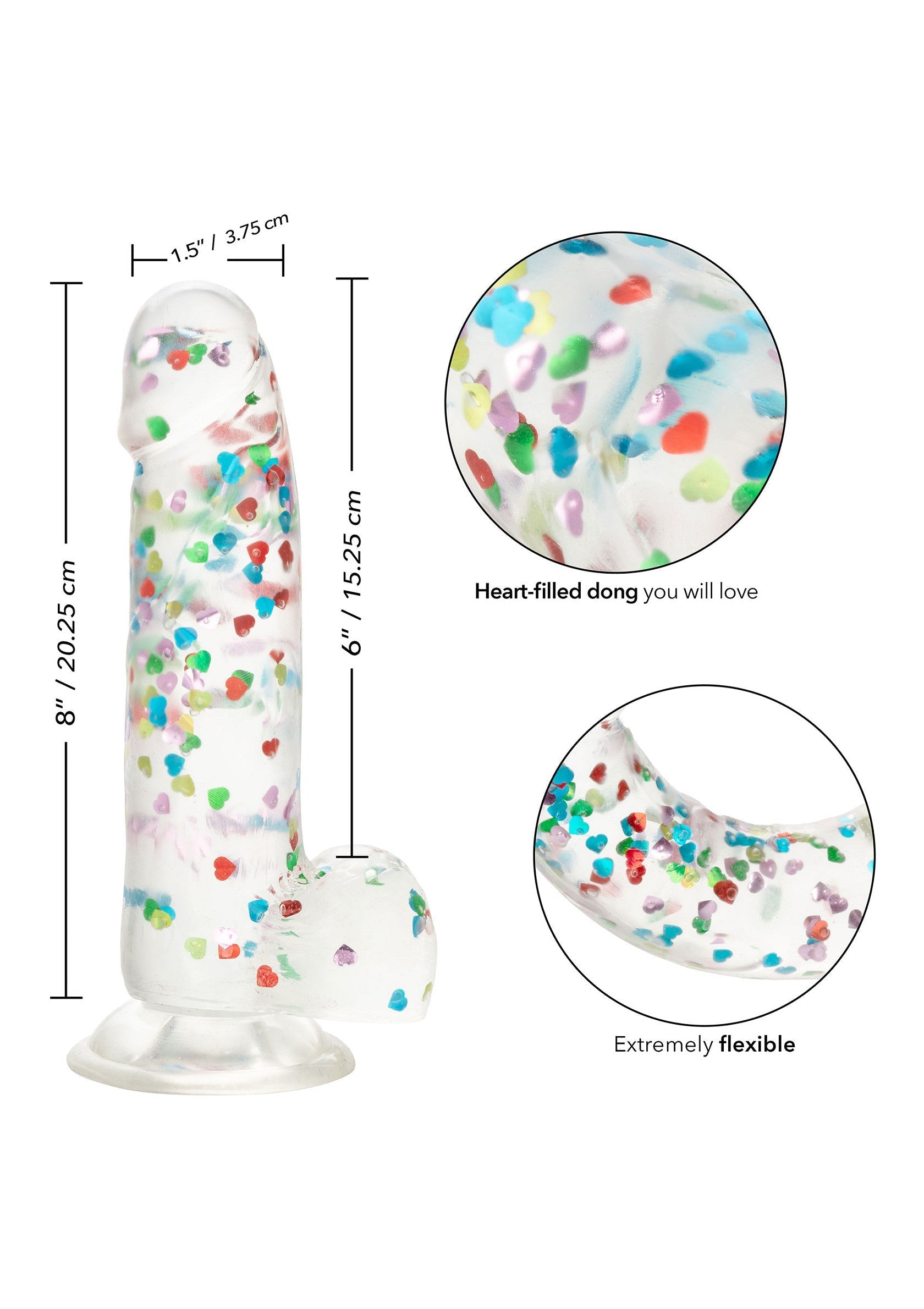 Dildo CalExotics I Love Dick Heart Filled Dong