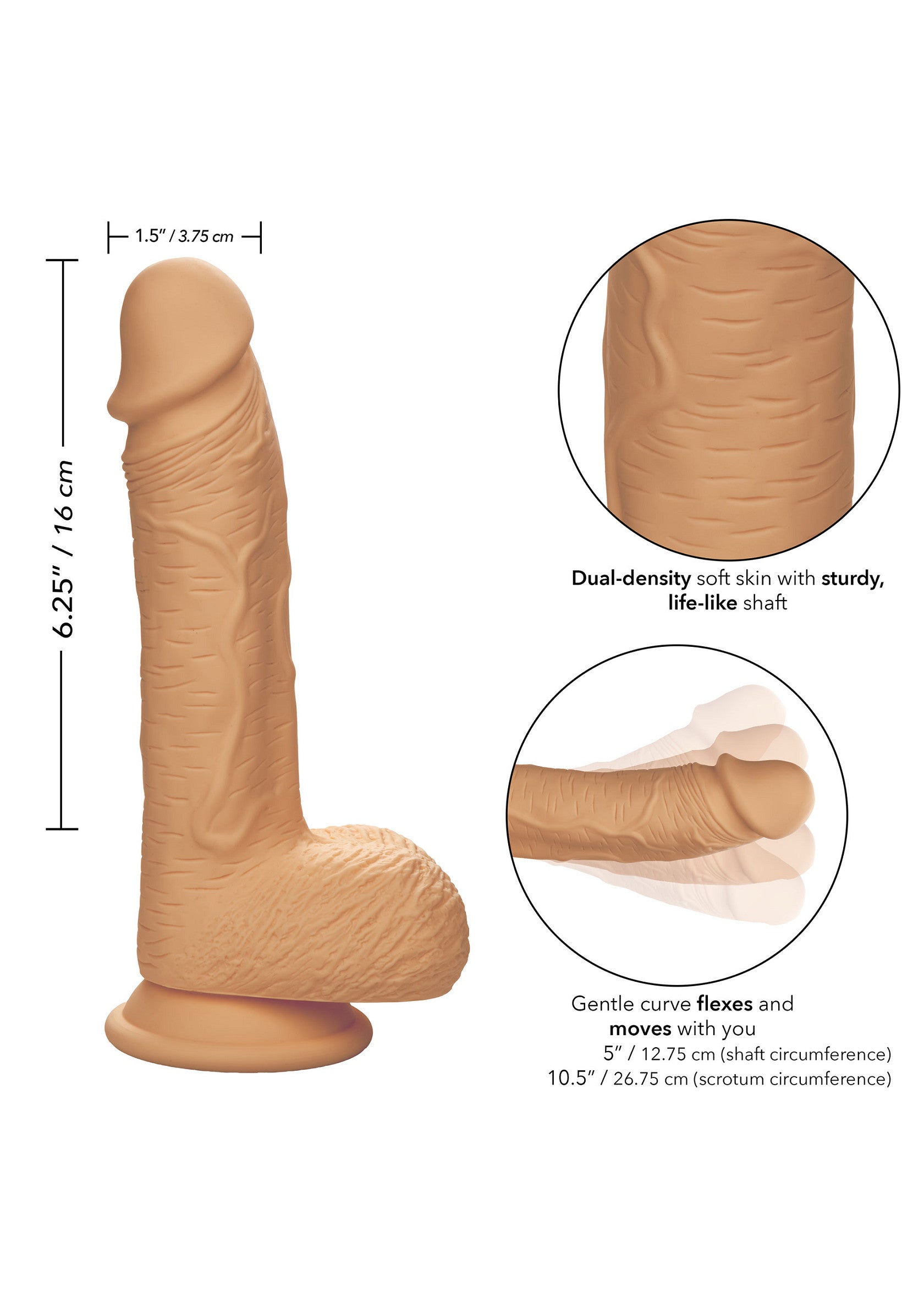 Dildo CalExotics Dual Density Silicone Stud 6.25 inch