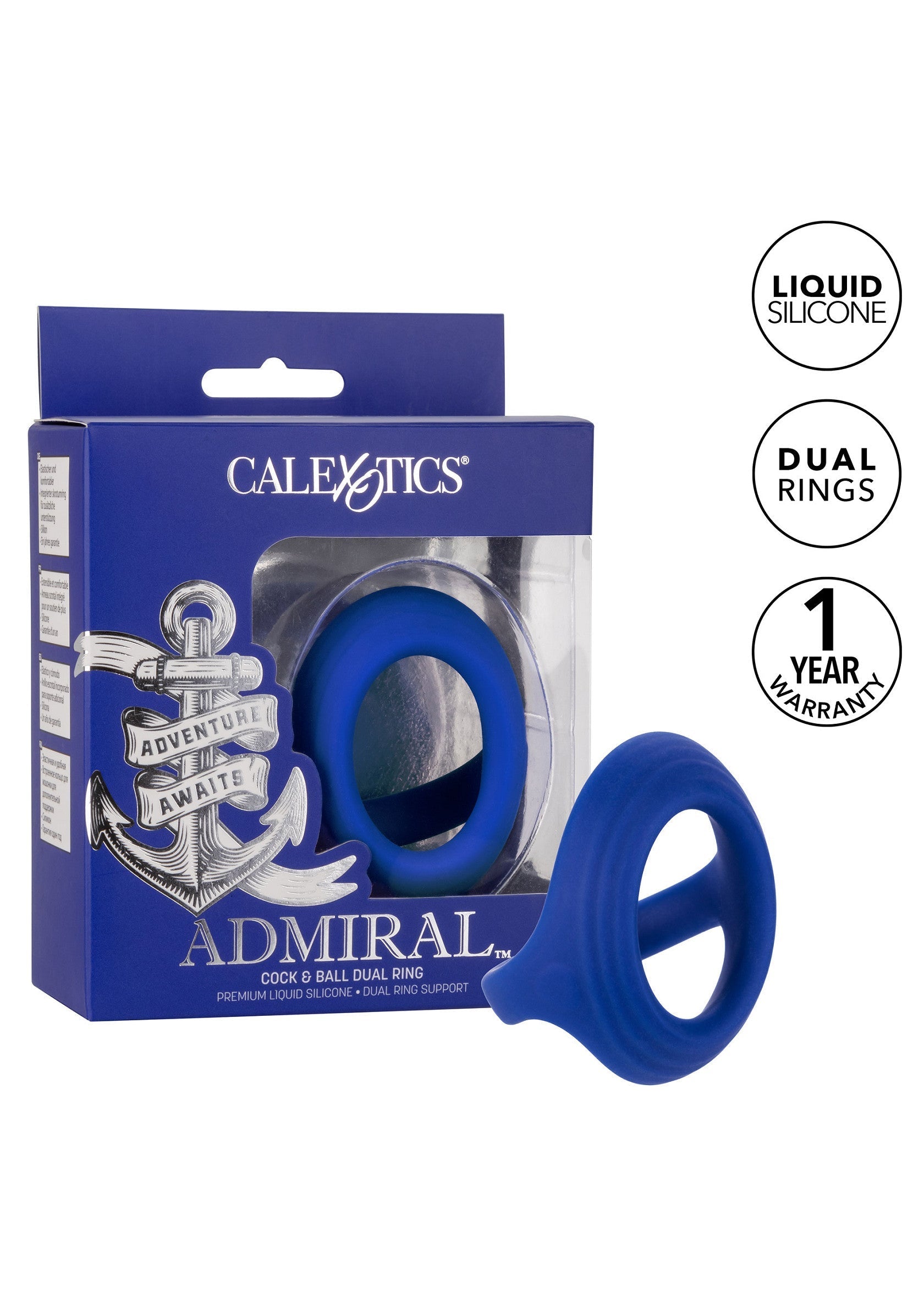 Performance masculine CalExotics Admiral Cock Ball Dual Ring