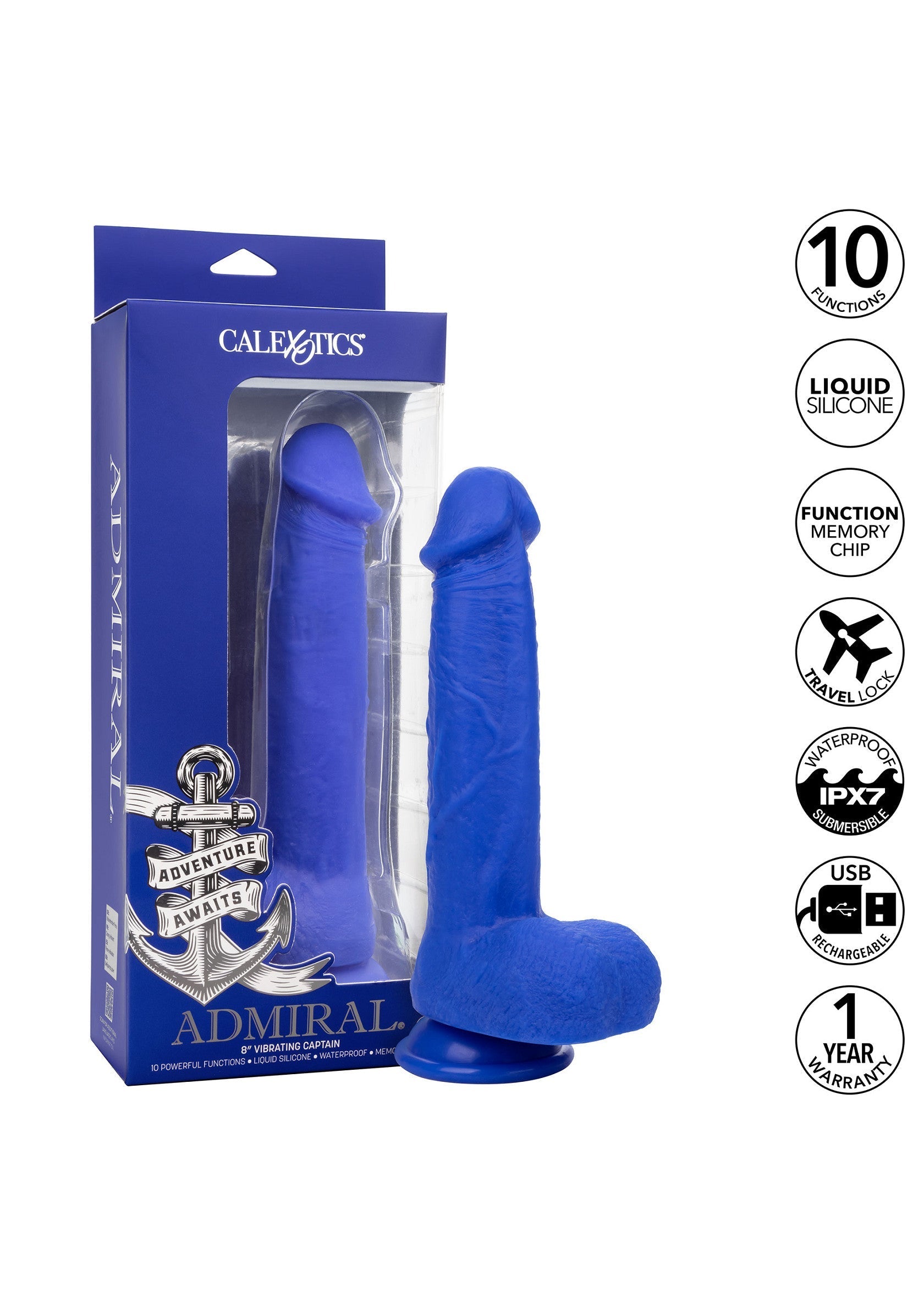 Dildo CalExotics Admiral 8 Vibrating Captain