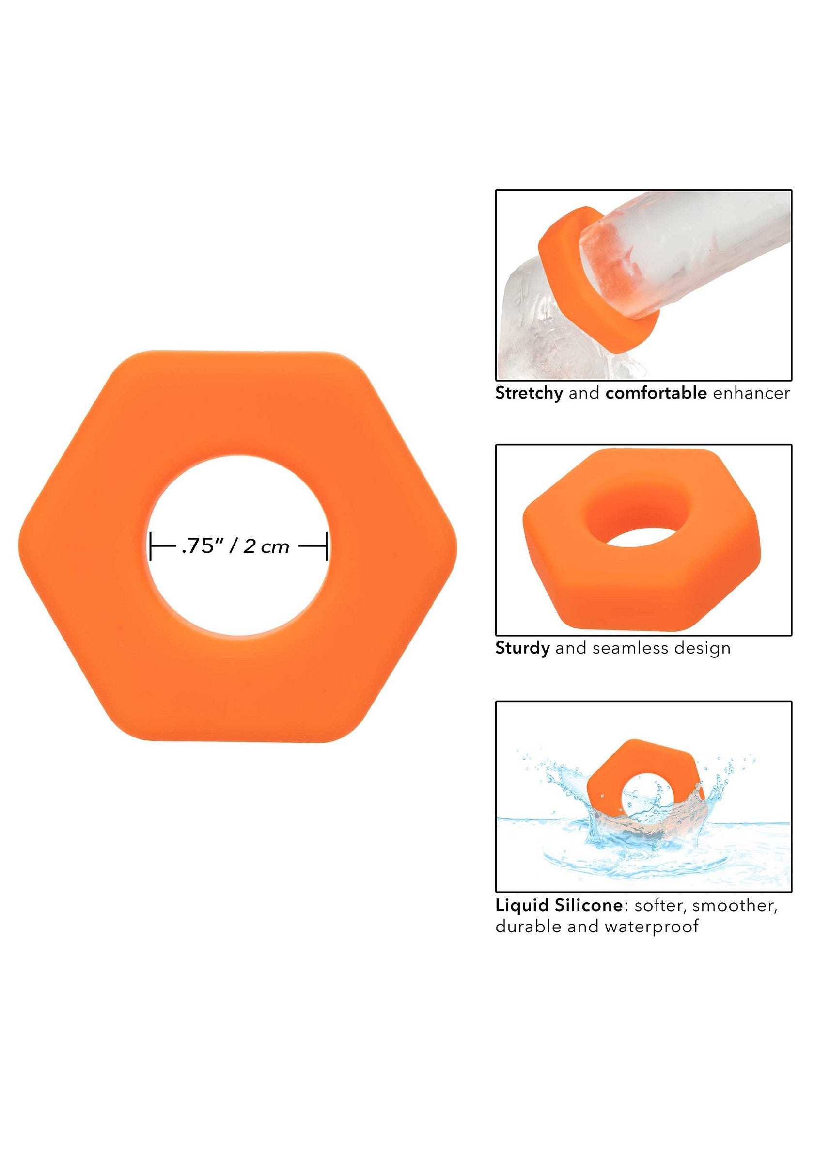 Performance masculine CalExotics Alpha Prolong Sexagon Ring